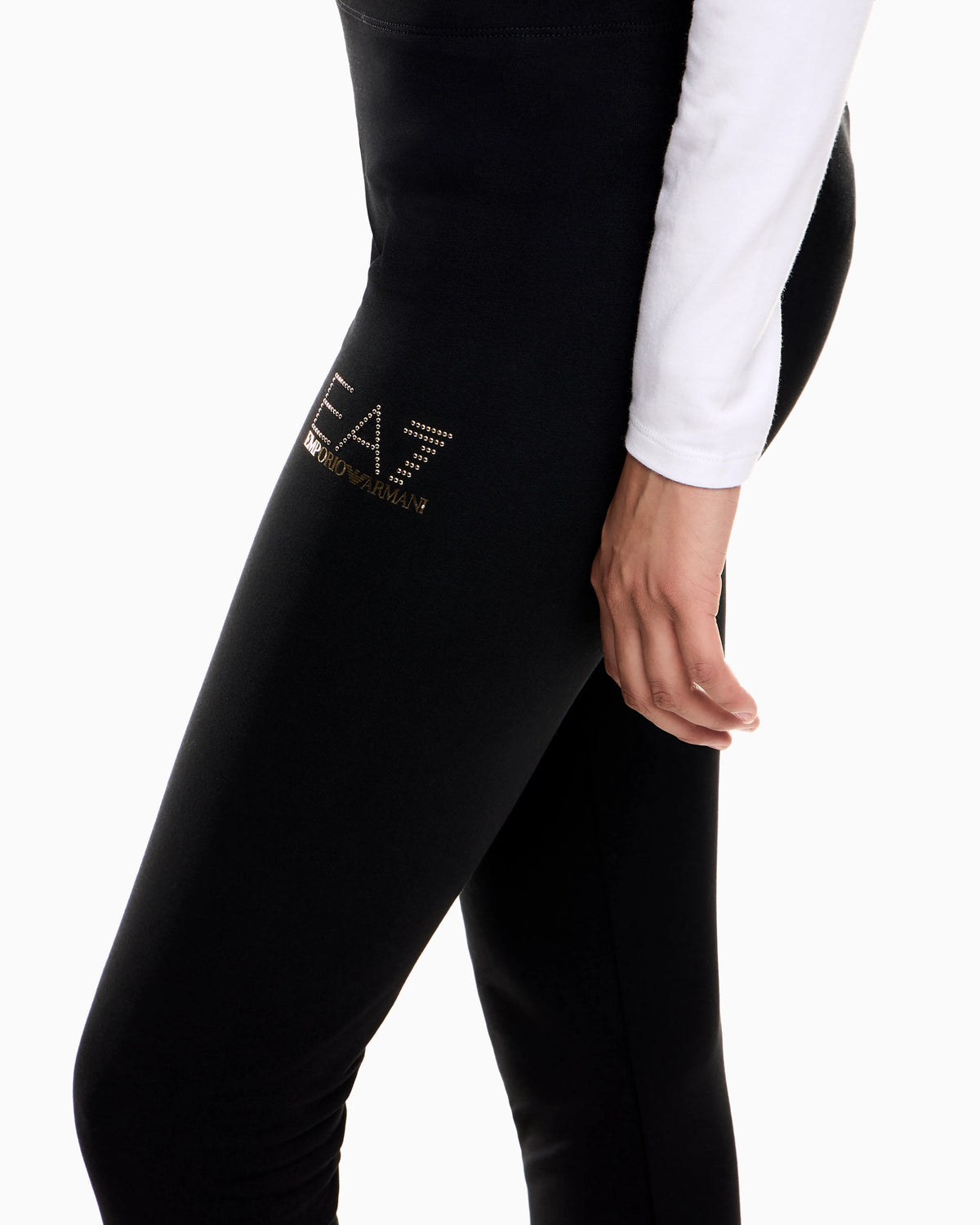Jersey legging in stretch cotton with micro studs Evolution