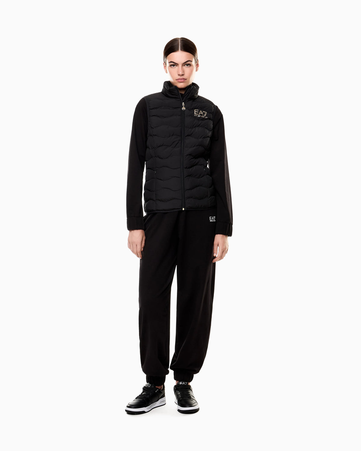 Nylon gilet with lightly padded wave quilting Core Lady