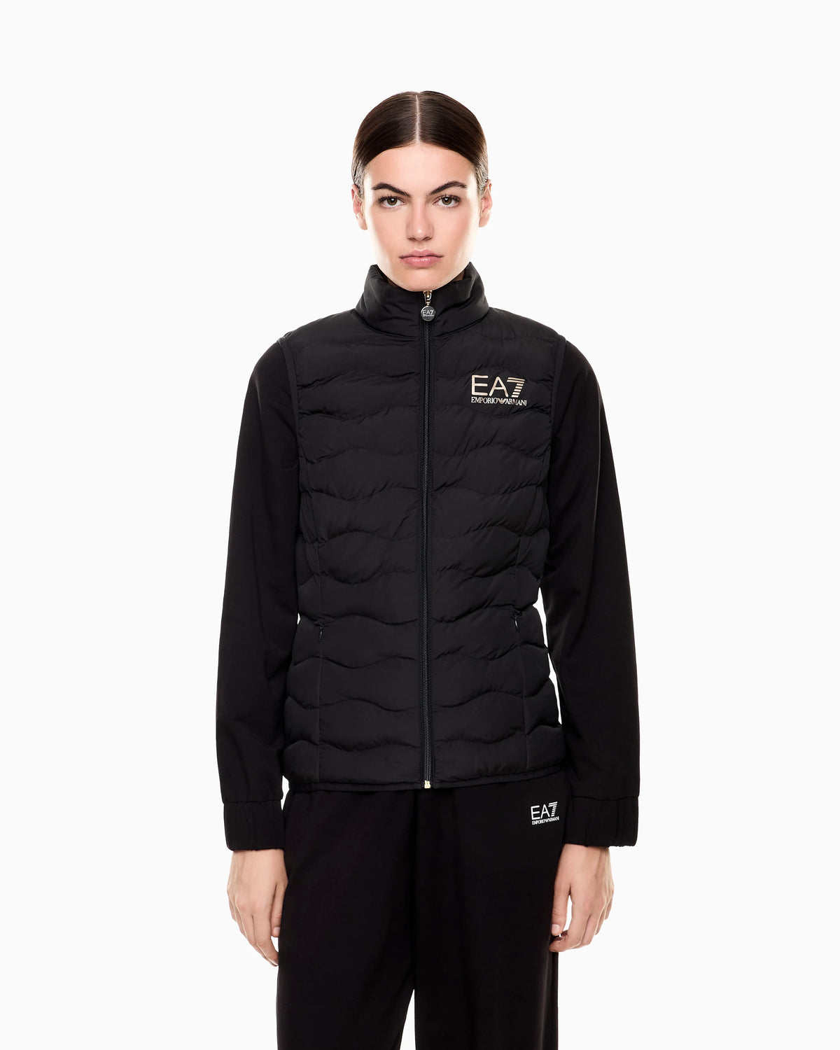 Nylon gilet with lightly padded wave quilting Core Lady