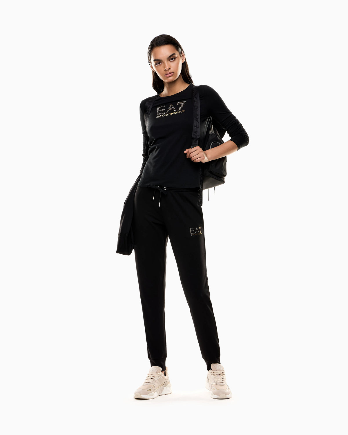 Stretch t-shirt with crew neck and long sleeves Evolution