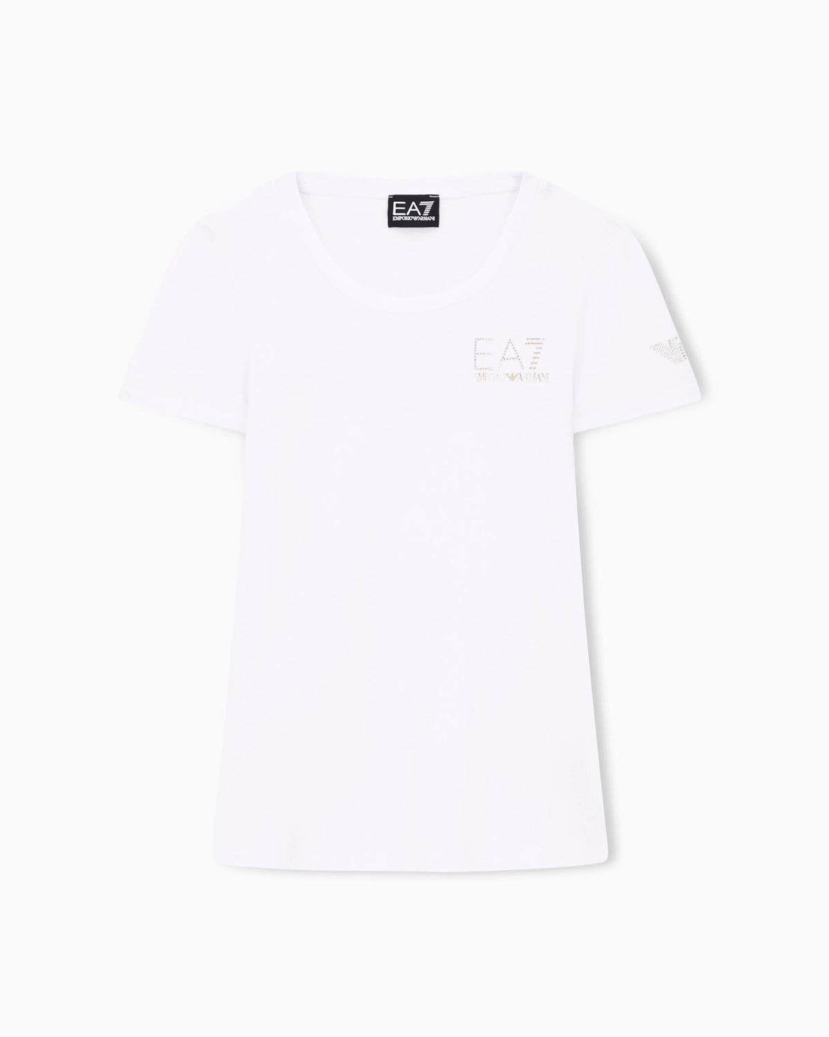 Stretch crew neck slim t-shirt with micro studs Evolution