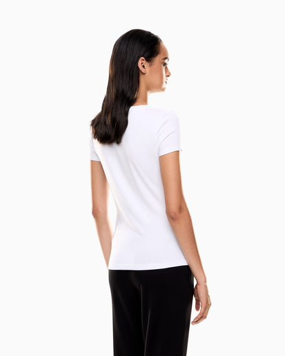 Stretch crew neck slim t-shirt with micro studs Evolution