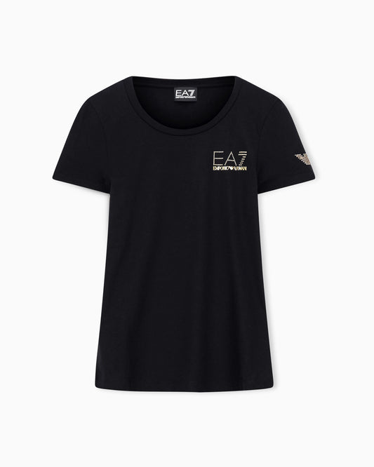 Stretch crew neck slim t-shirt with micro studs Evolution
