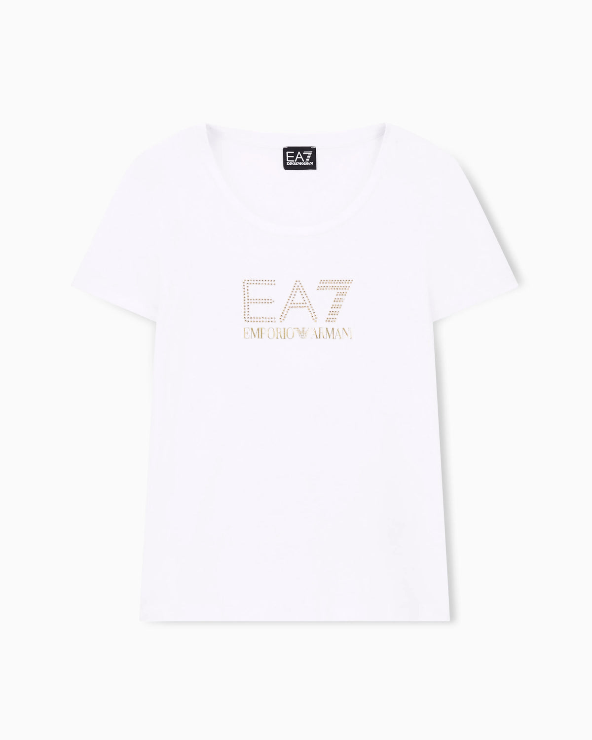 Stretch t-shirt in cotton with logo and studs Evolution
