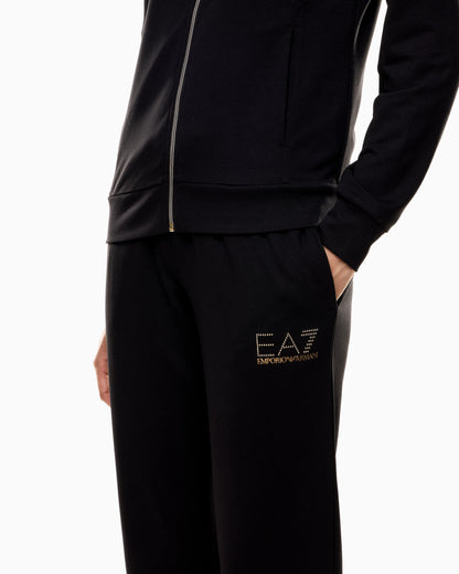 Viscose suit with a zip-up hoodie and micro-studs Tracksuit