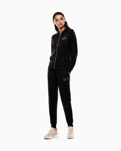 Viscose suit with a zip-up hoodie and micro-studs Tracksuit