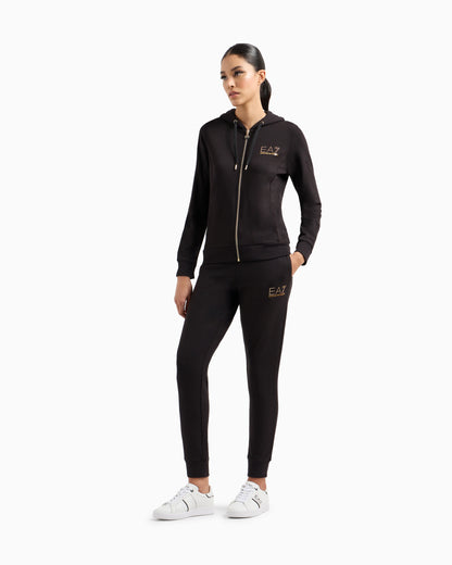 Viscose suit with a zip-up hoodie and micro-studs Tracksuit