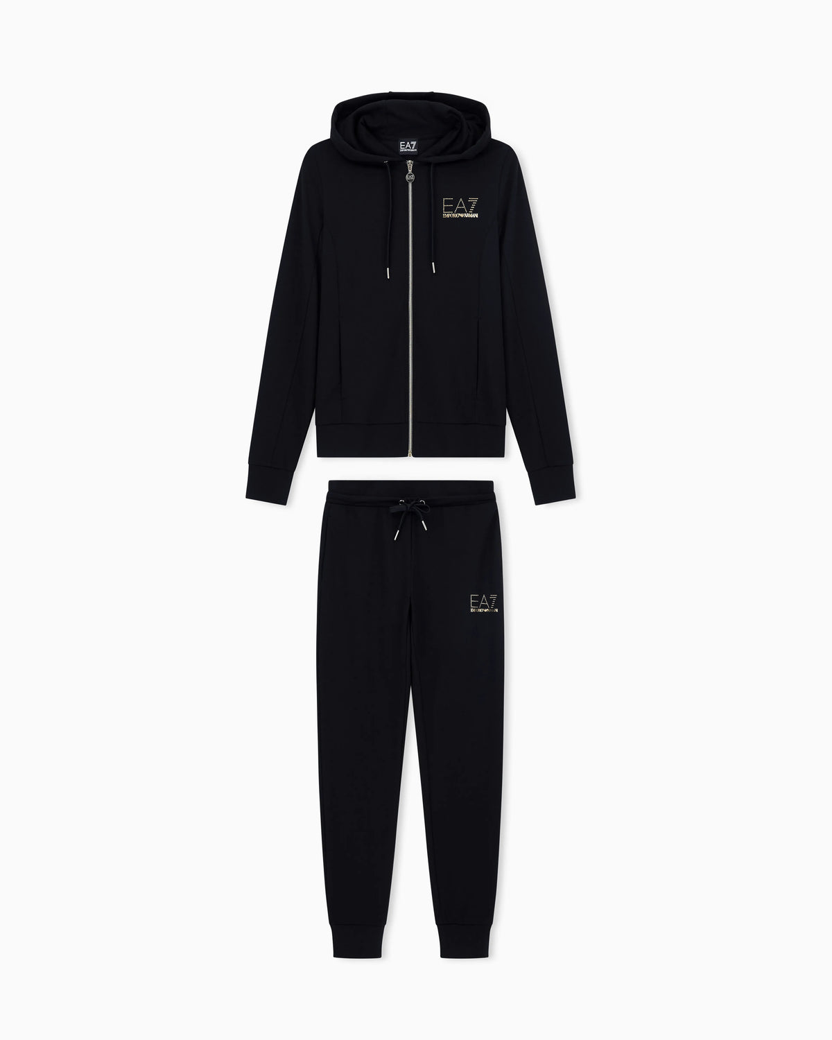 Viscose suit with a zip-up hoodie and micro-studs Tracksuit