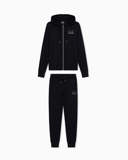 Viscose suit with a zip-up hoodie and micro-studs Tracksuit