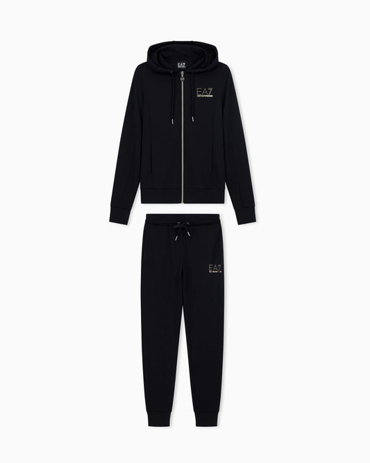 Viscose suit with a zip-up hoodie and micro-studs Tracksuit