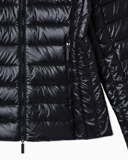 Shiny fabric down jacket