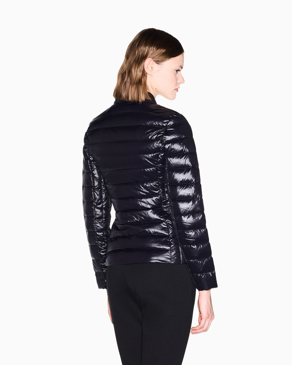 Shiny fabric down jacket