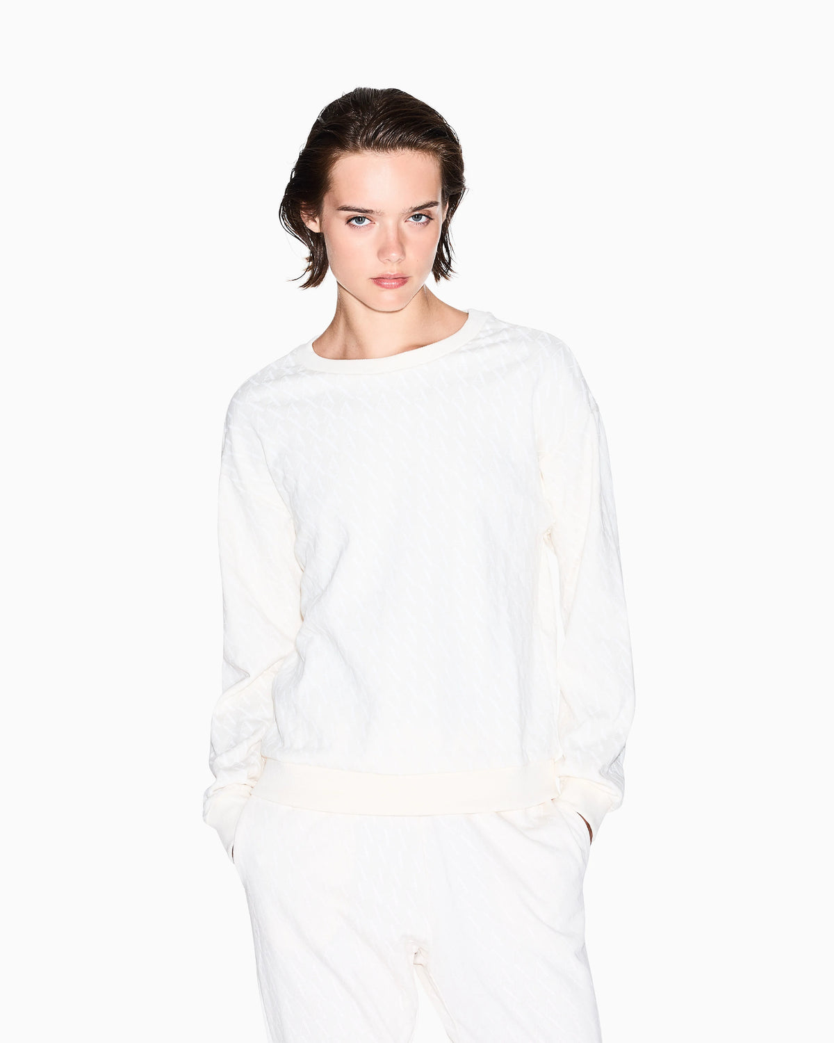 Cotton sweatshirt with crew neck  Monogram