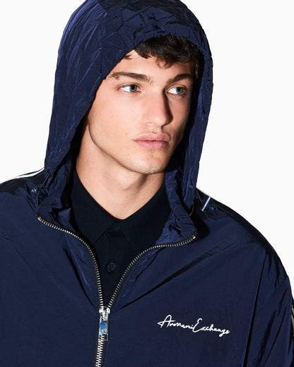 Contrasting bands jacket with zip