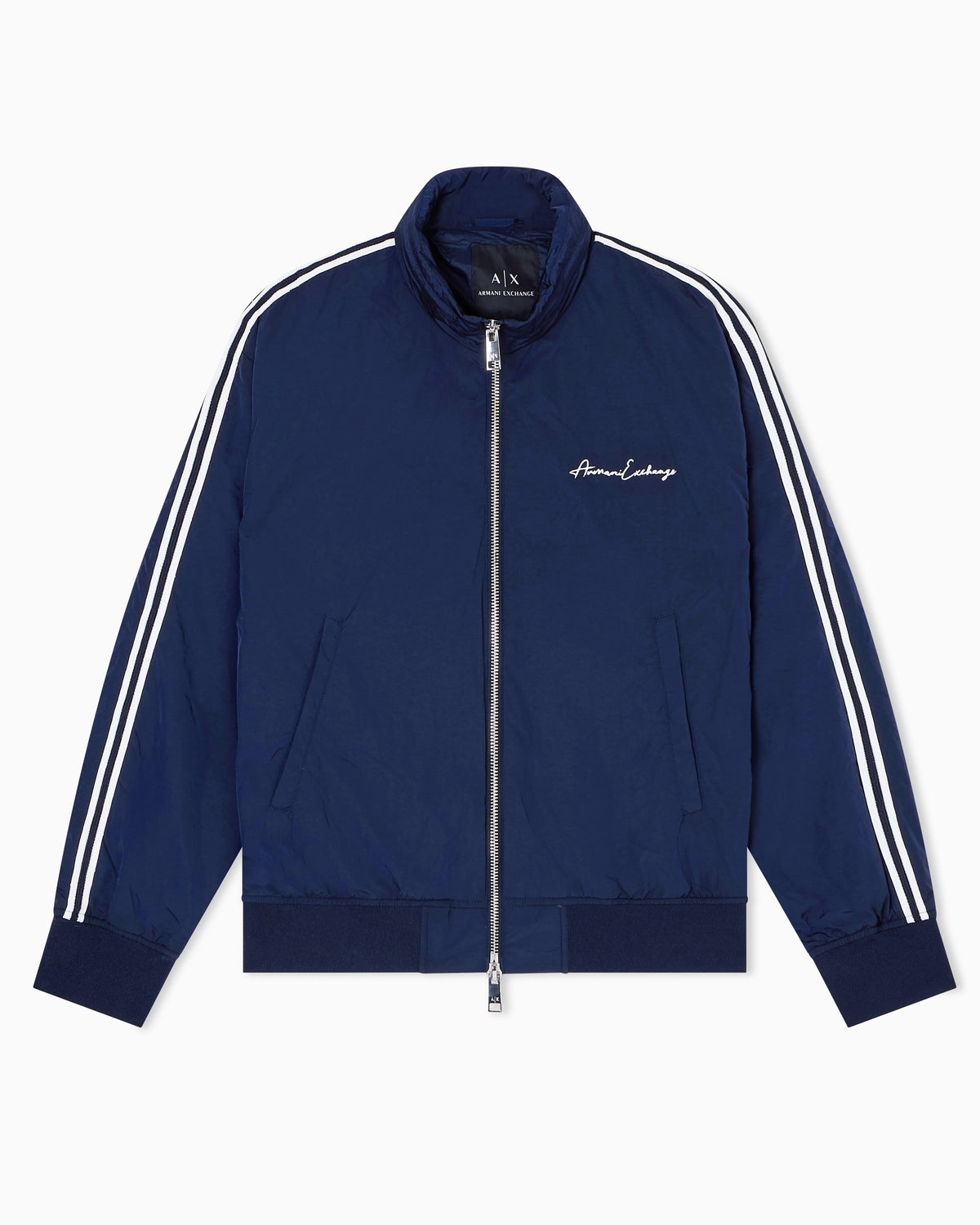 Contrasting bands jacket with zip