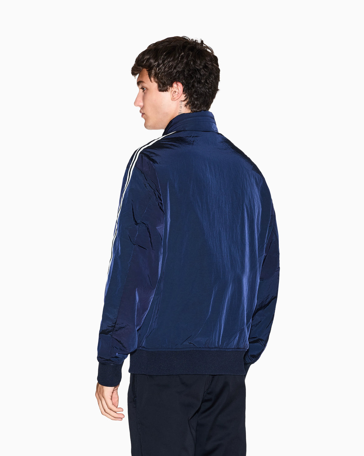 Contrasting bands jacket with zip