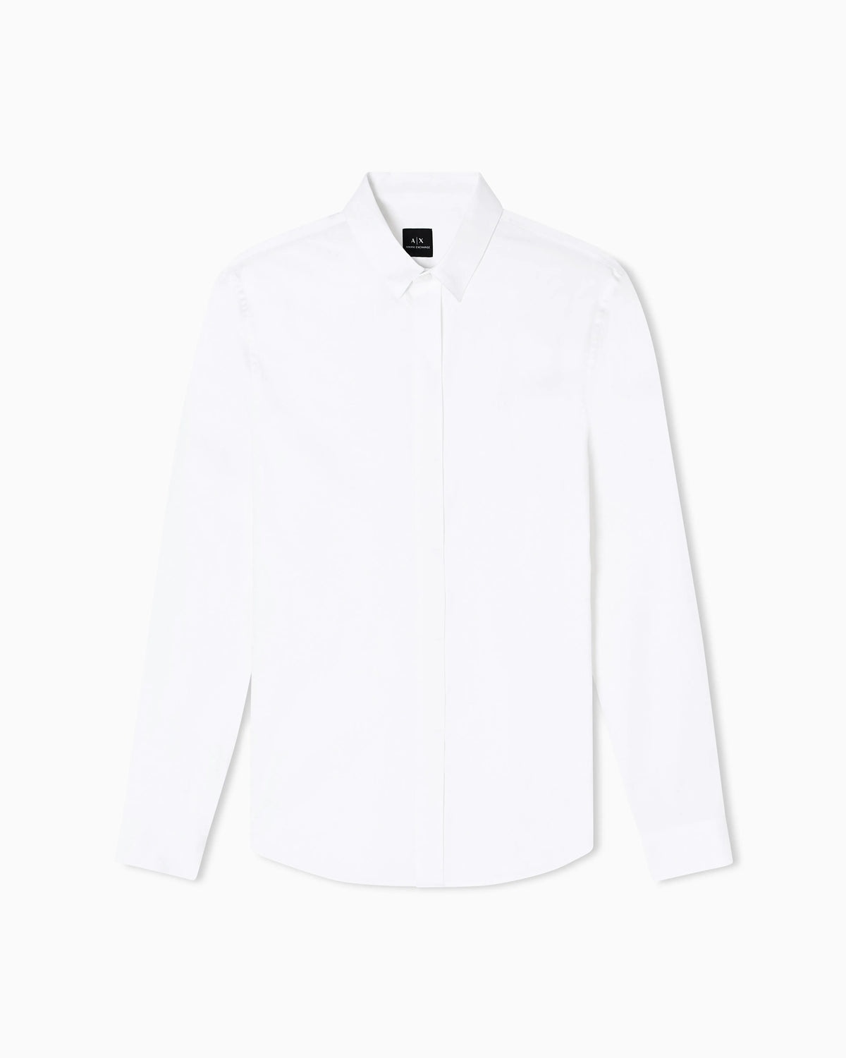 Slim-fit dress shirt in stretch cotton satin Essential