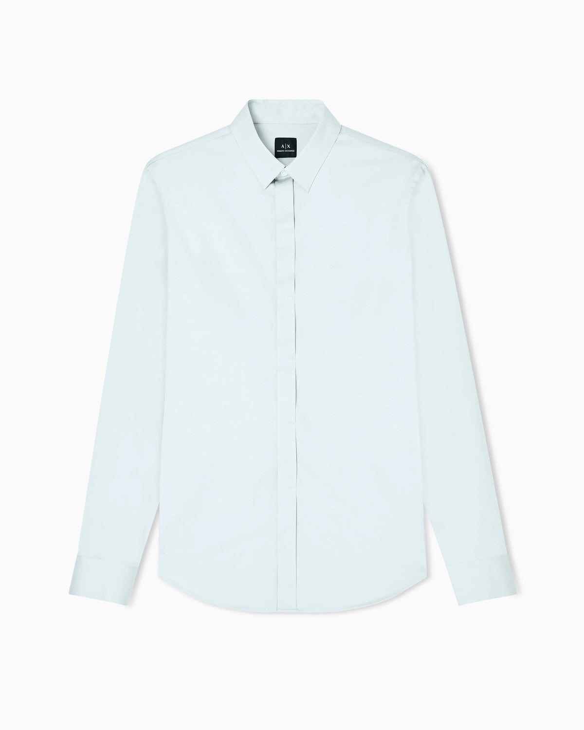 Slim-fit dress shirt in stretch cotton satin Essential