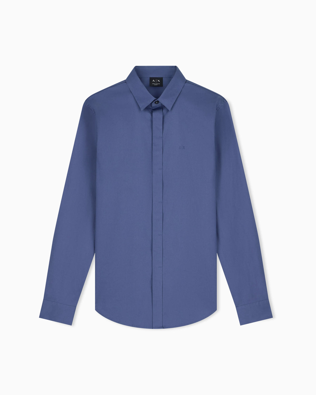 Slim-fit dress shirt in stretch cotton satin Essential