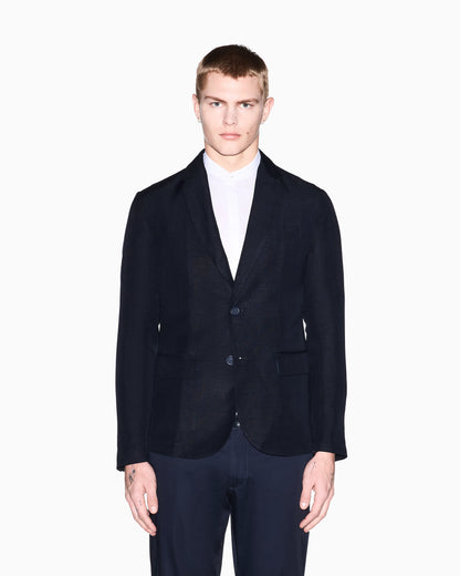 Two-button jacket in linen and viscose