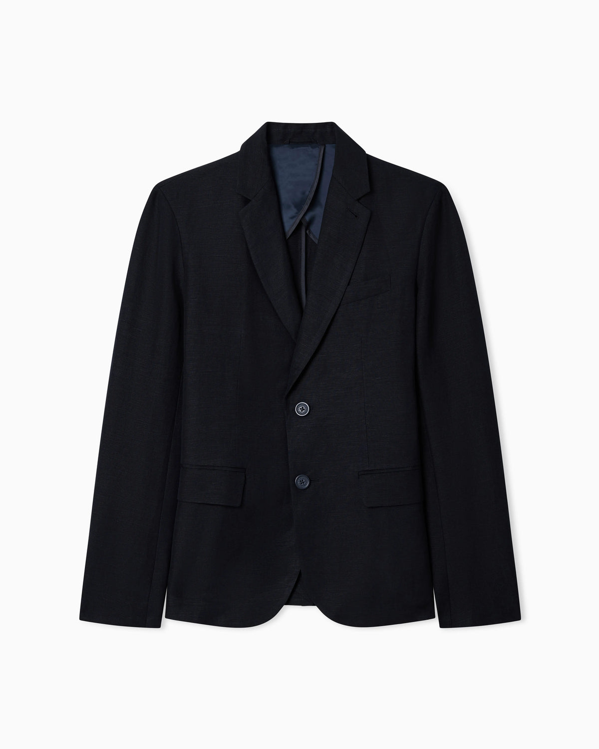 Two-button jacket in linen and viscose