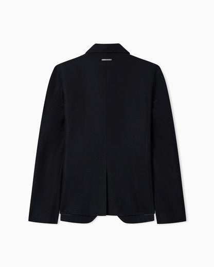 Two-button jacket in linen and viscose