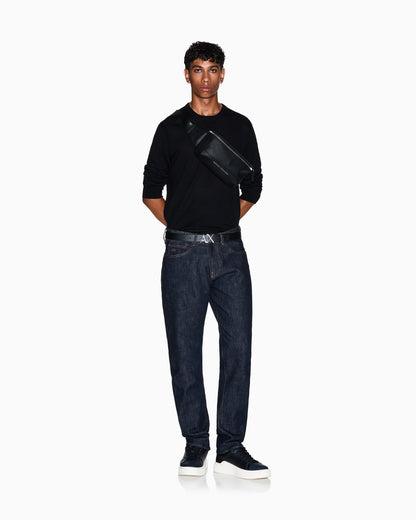 Crewneck sweater in lightweight merino wool