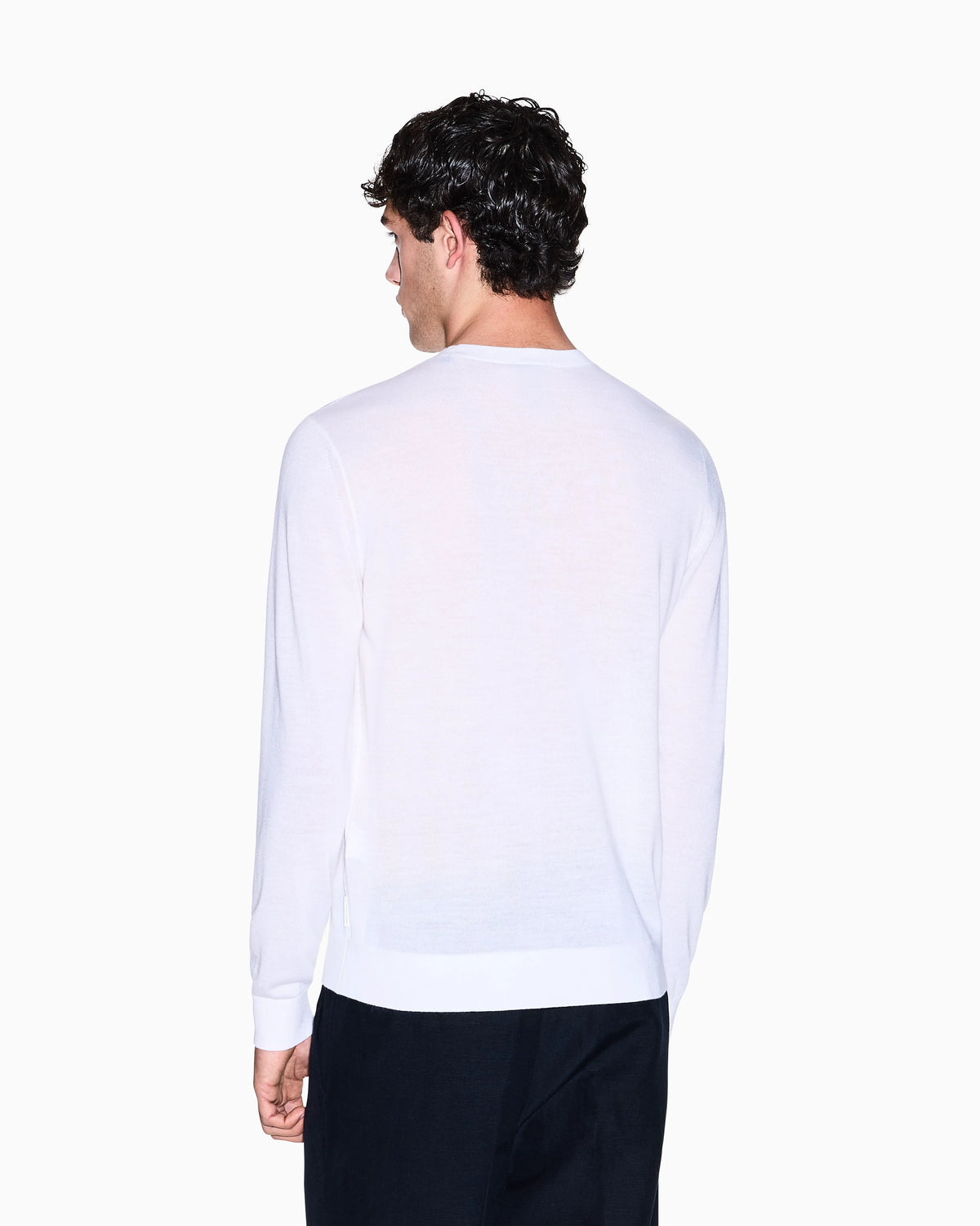 Crew neck sweater in merino wool