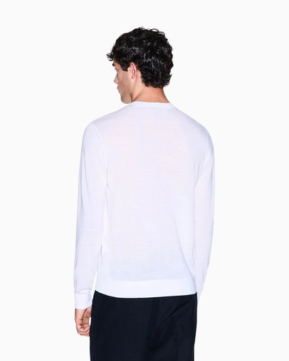 Crew neck sweater in merino wool