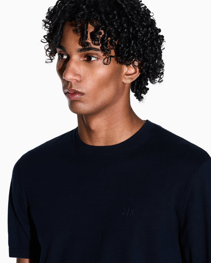 Cotton crew neck t-shirt with embroidered logo Essential