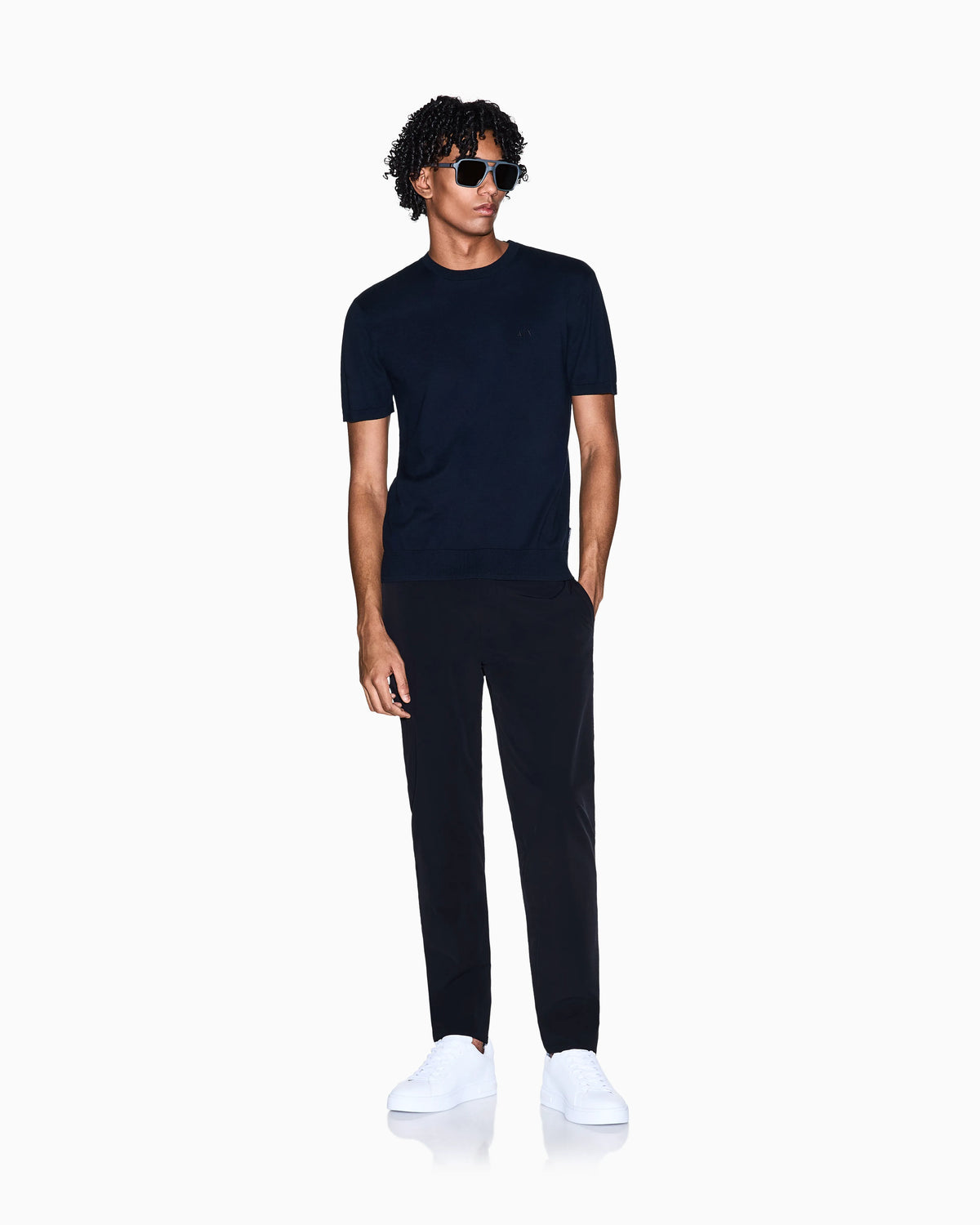 Cotton crew neck t-shirt with embroidered logo Essential