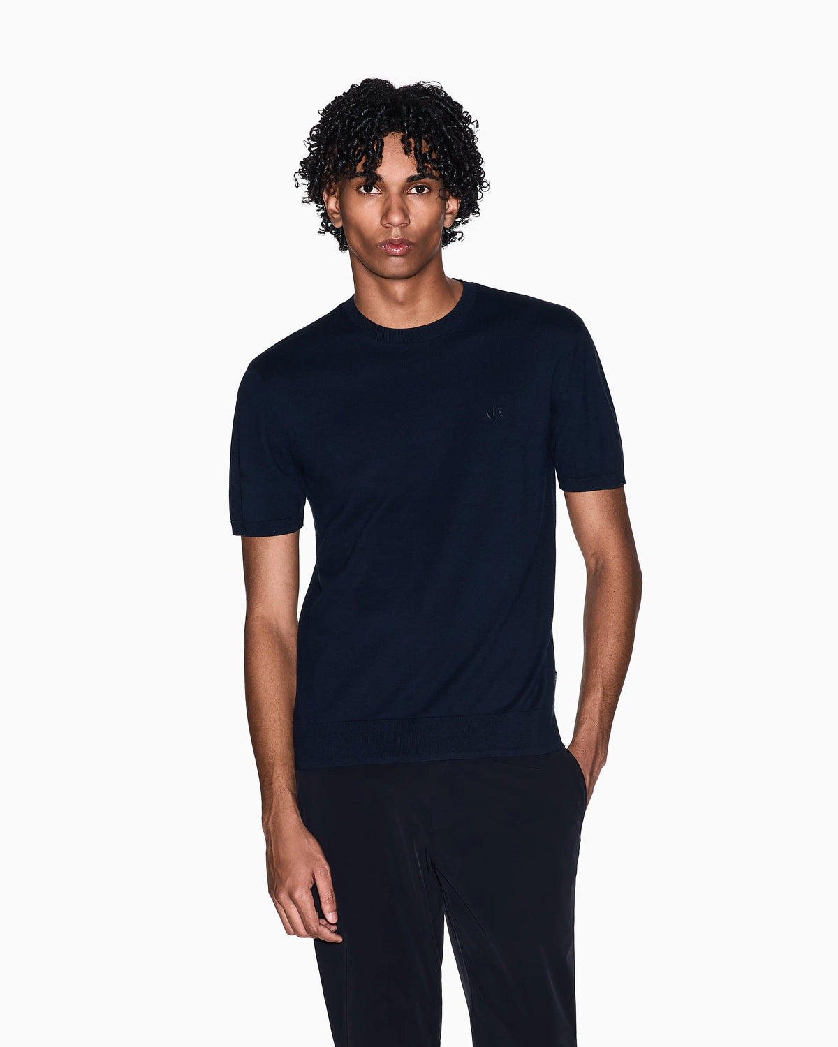 Cotton crew neck t-shirt with embroidered logo Essential