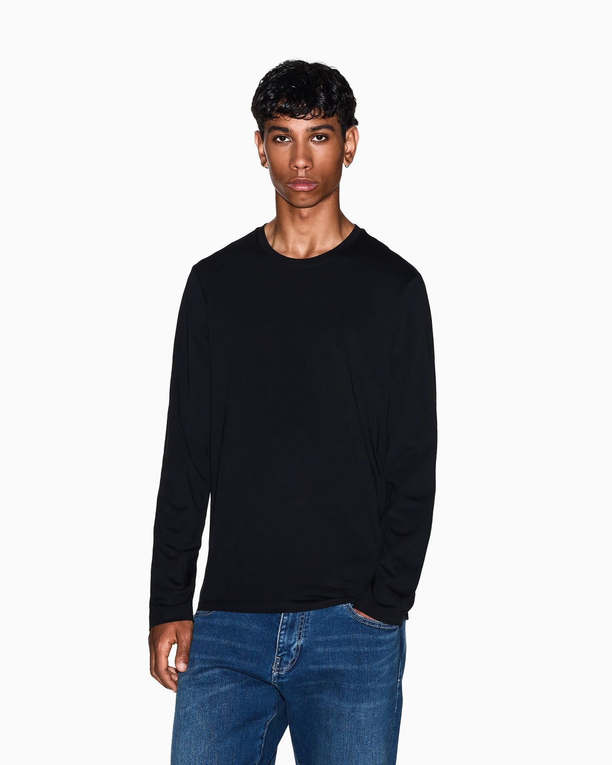 Long-sleeve t-shirt in Pima cotton jersey Essential
