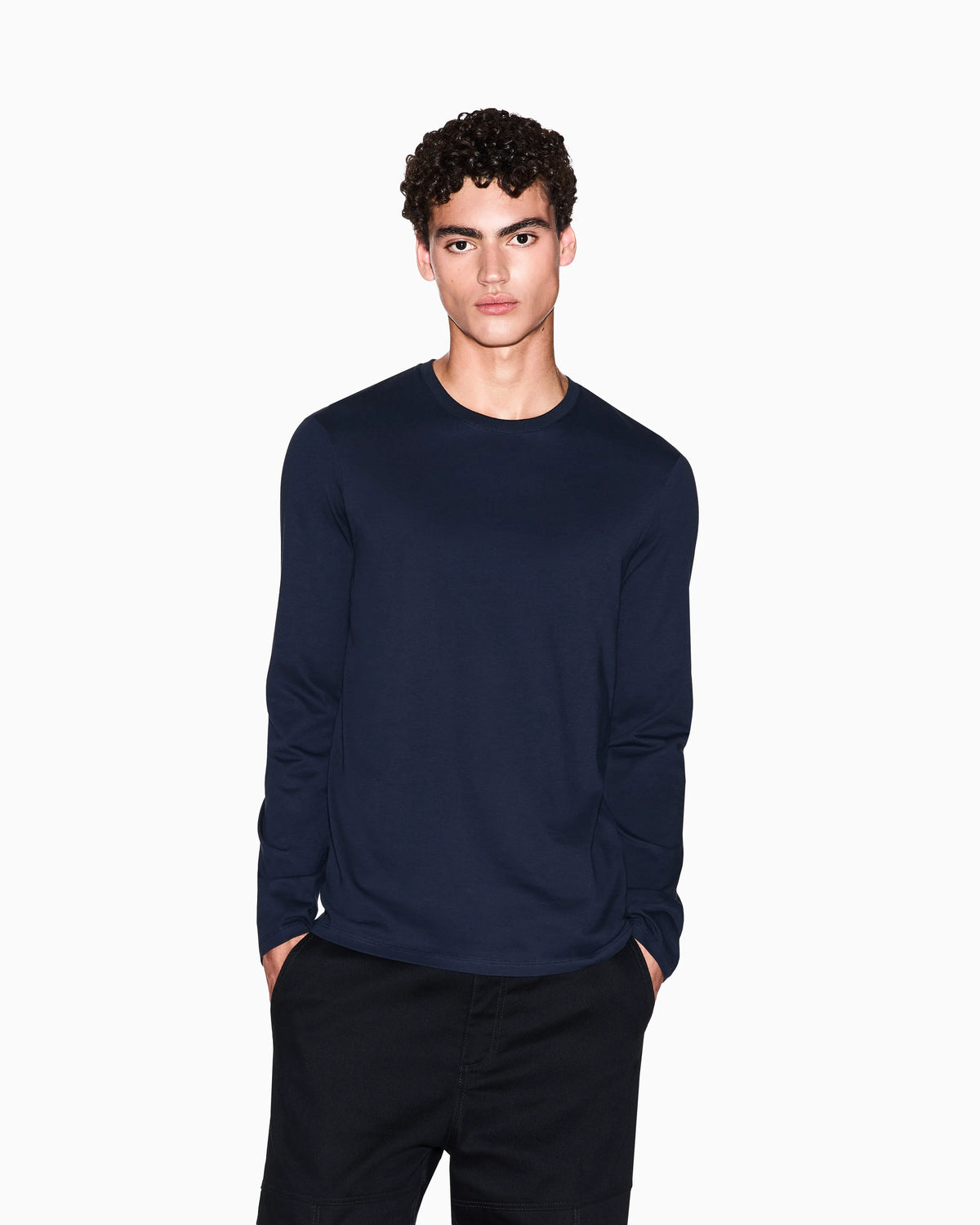 Long-sleeve t-shirt in Pima cotton jersey Essential
