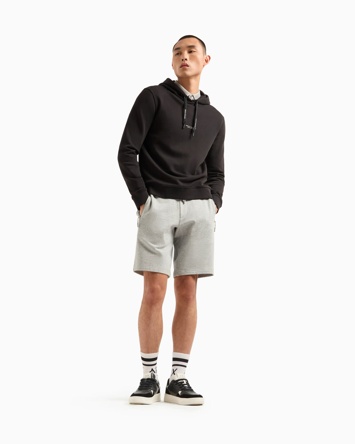 French Terry Cotton Hoodie with Logo