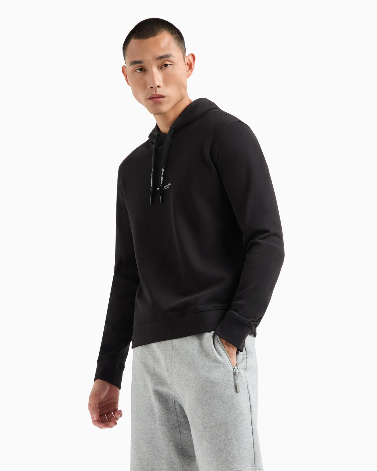 French Terry Cotton Hoodie with Logo