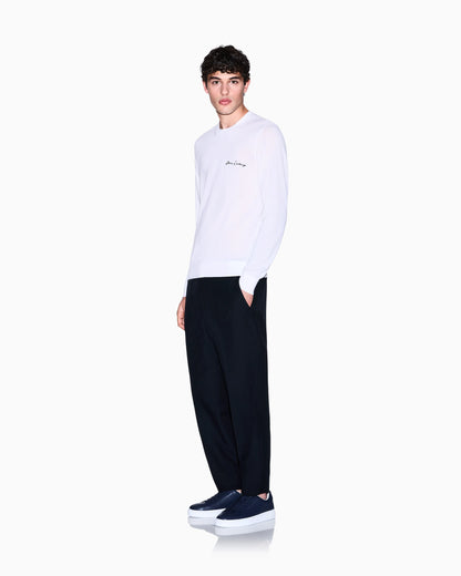 Poplin trousers in linen and viscose