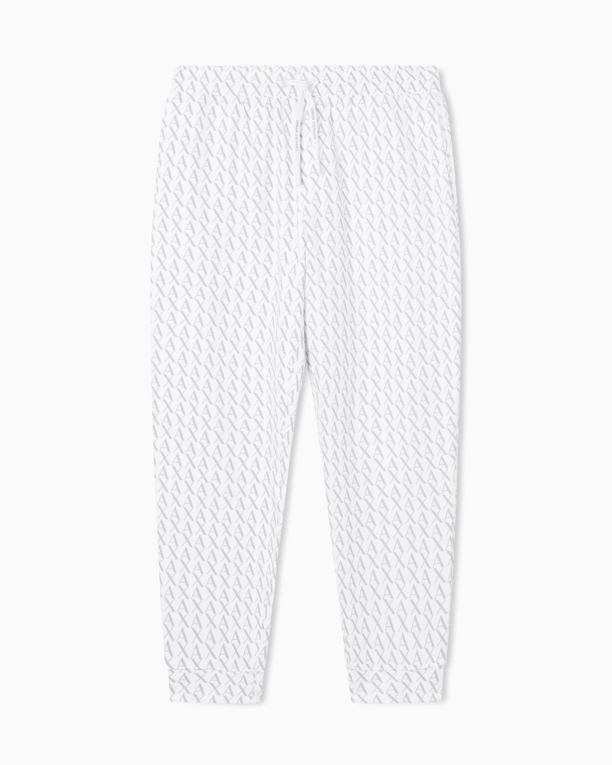 Jogger pants in fabric with allover logo pattern