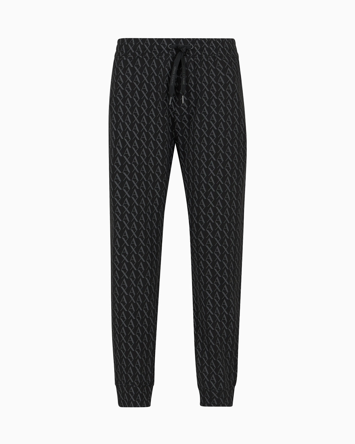 Jogger pants in fabric with allover logo pattern