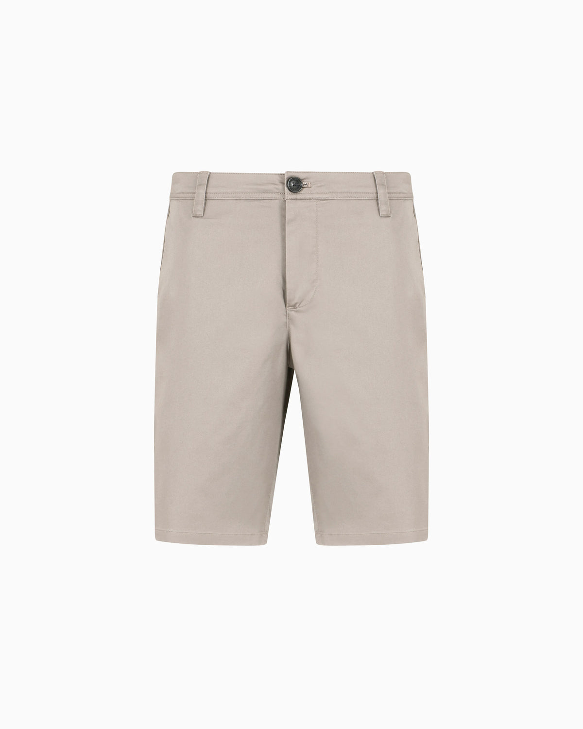 Flat front chino shorts in stretch cotton satin Essential
