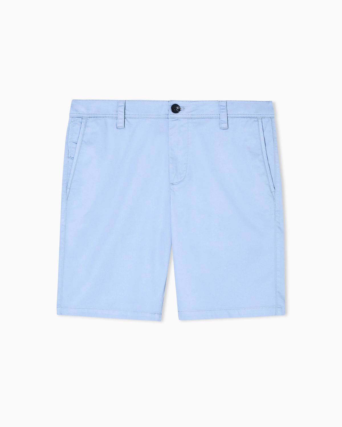 Flat front chino shorts in stretch cotton satin Essential