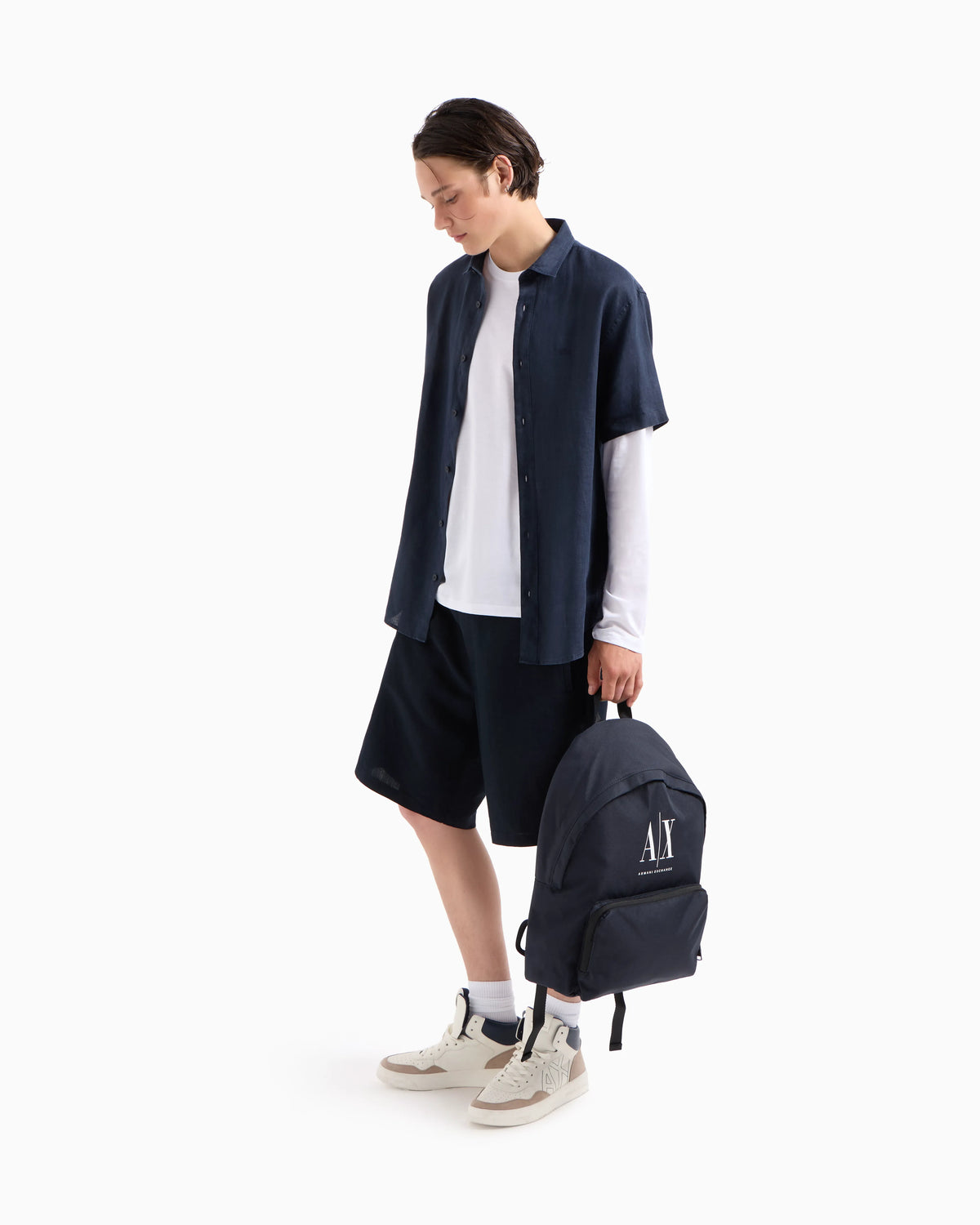Bermuda shorts in stretch gabardine