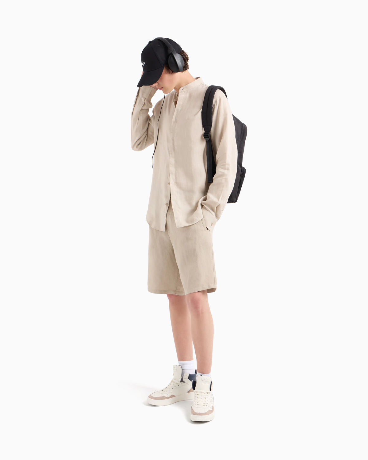 Bermuda shorts in stretch gabardine