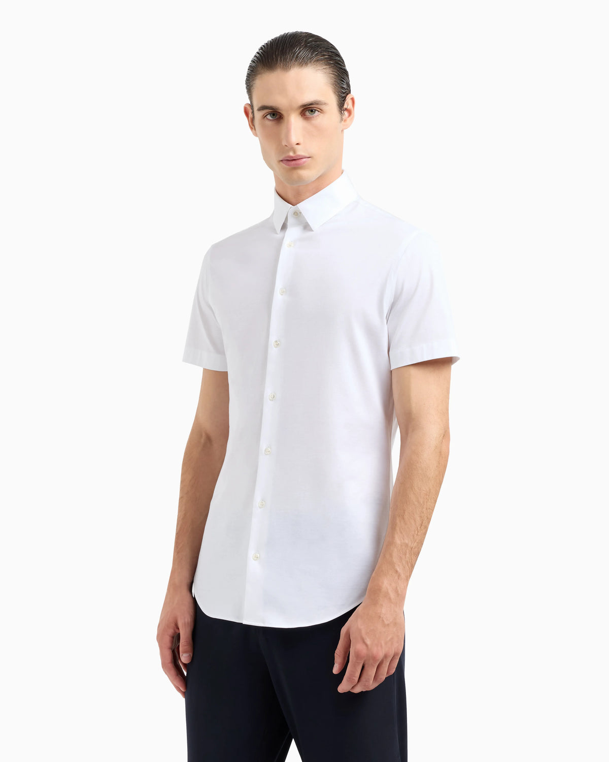 Short-sleeved, cotton-jersey shirt