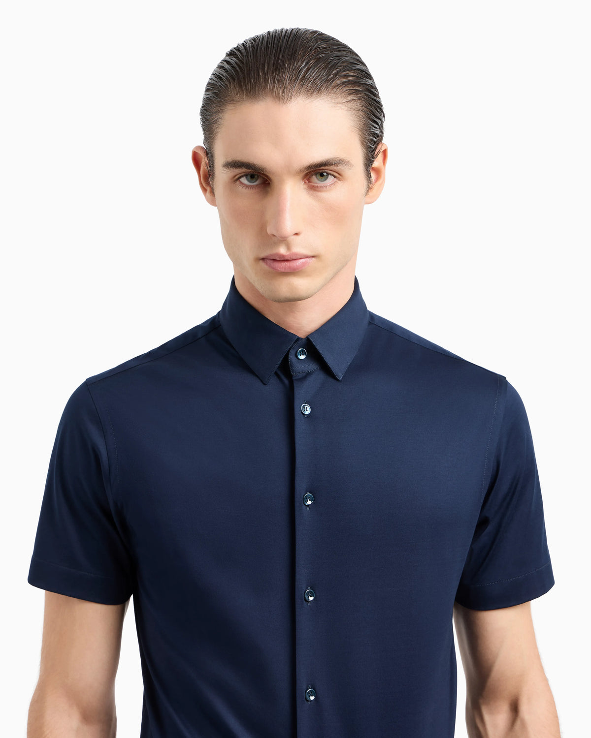 Short-sleeved, cotton-jersey shirt