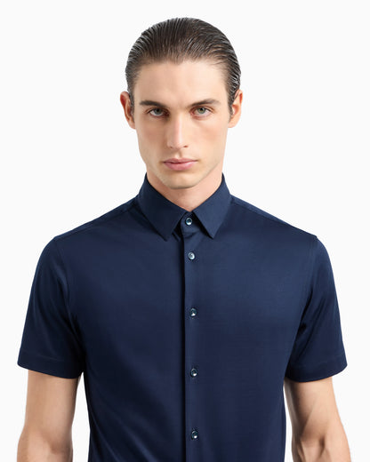 Short-sleeved, cotton-jersey shirt
