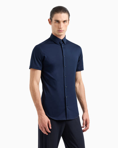 Short-sleeved, cotton-jersey shirt