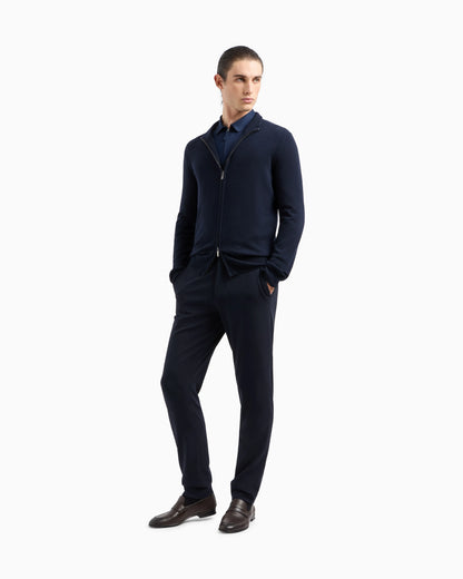 Cotton-jersey zipped shirt