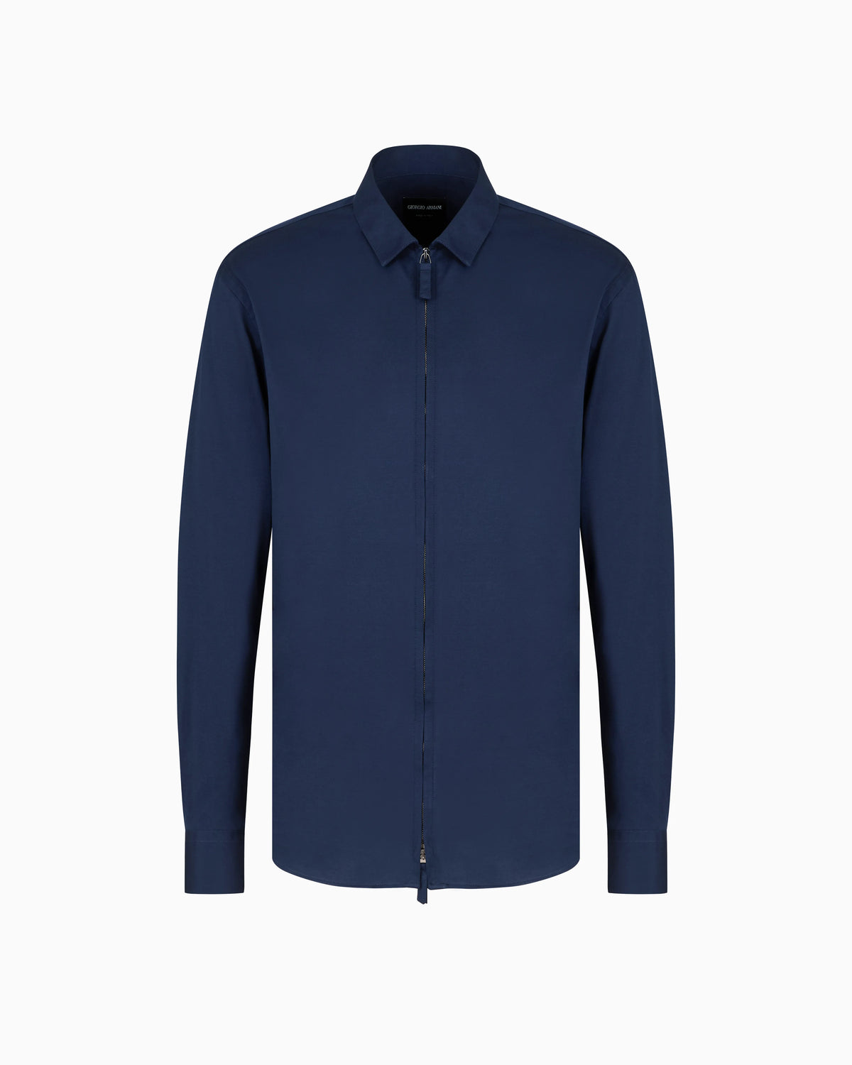 Cotton-jersey zipped shirt