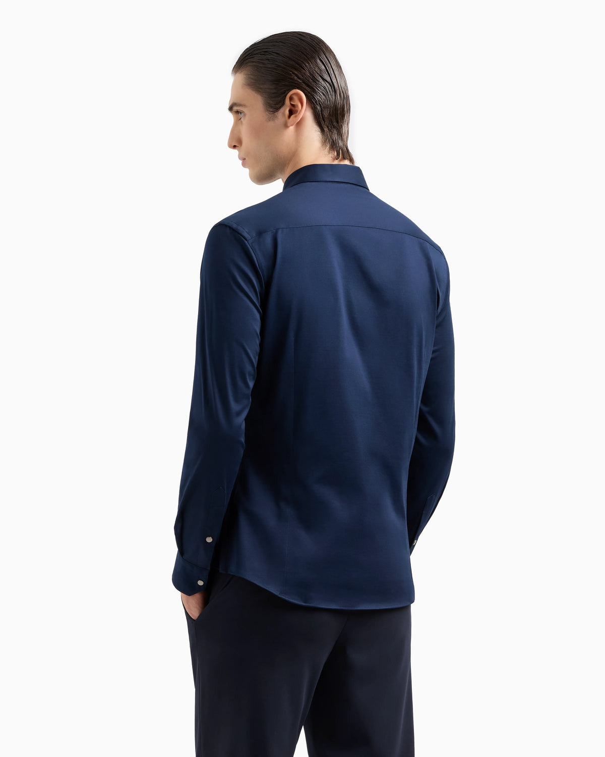 Cotton-jersey zipped shirt